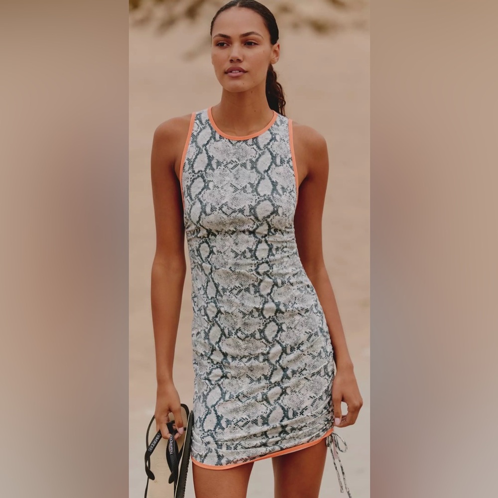 Daily Practice Anthropologie High Neck snake print dress XS